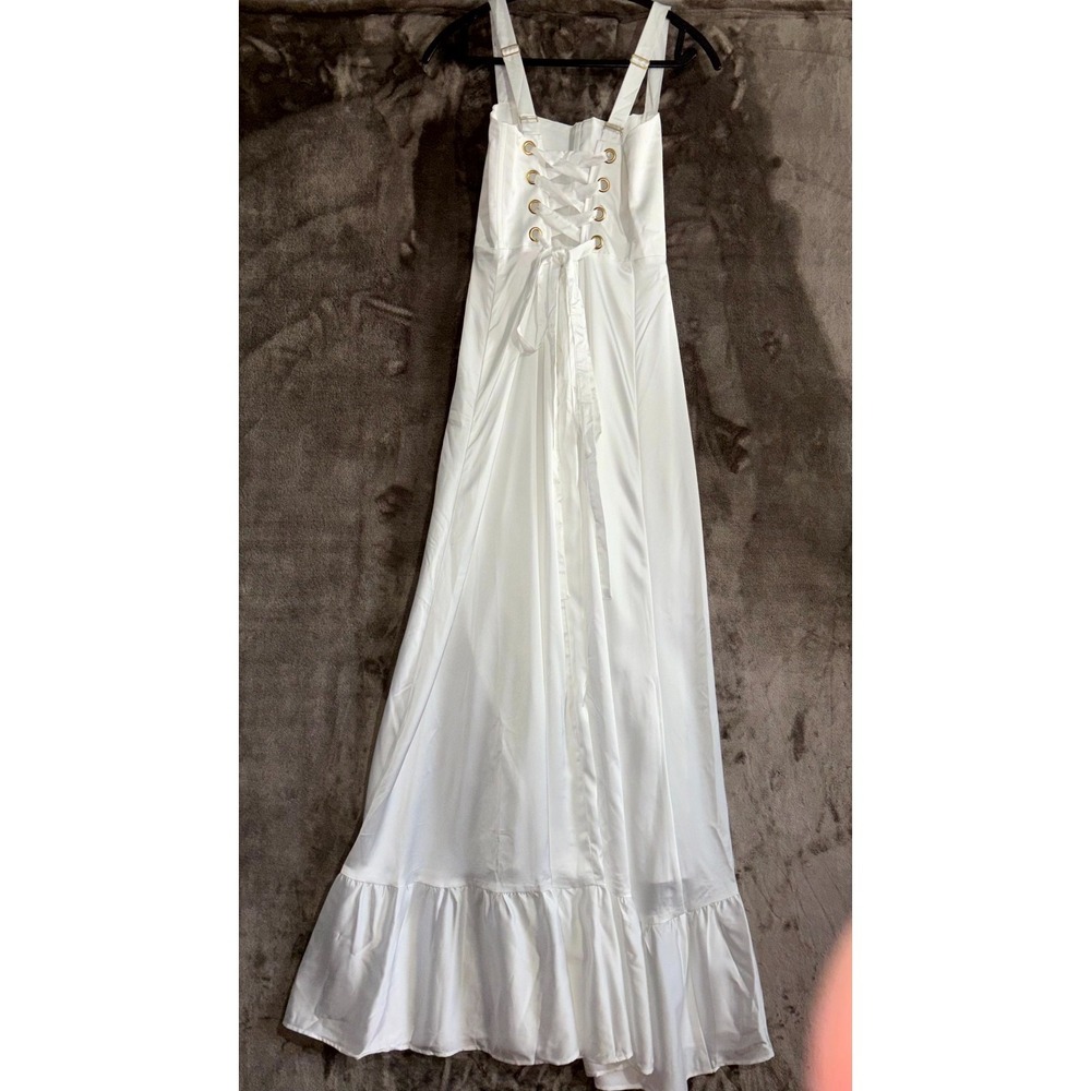 Show Me Your Mumu Clarissa Corset Dress Women Medium White Self Lined Luxe Satin - Picture 13 of 15